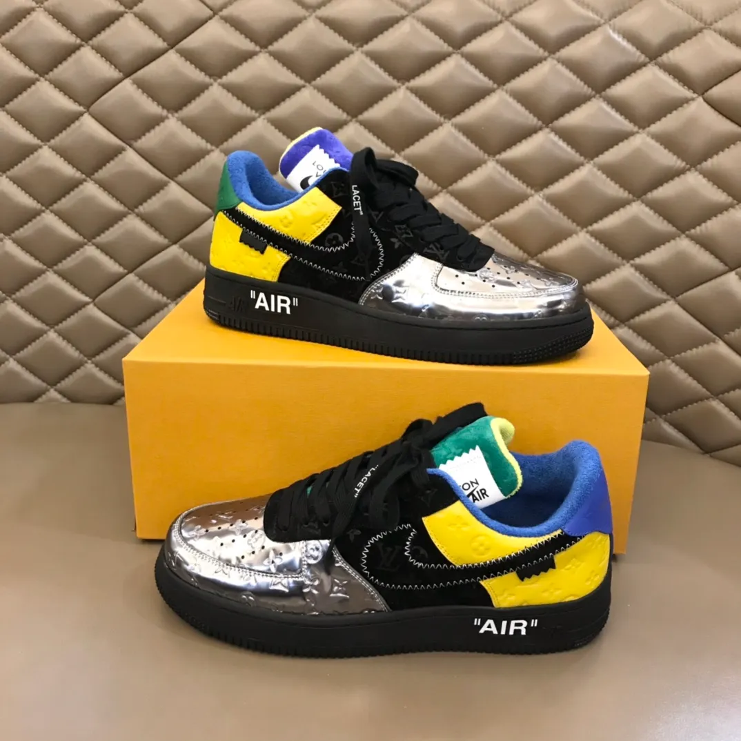 Men's shoes 💰p440 "*OUIS *UITTO*" x OFF-WHITE x Nike tripartite collaboration! Trendy and cool men's casual sports shoes with unrivaled color matching. The design idea basically continues the style of THE TEN. The Swoosh line and tongue label have a very familiar visual effect and are both fashionable and trendy! A must-have for fashionistas! The effect on your feet is absolutely stunning! (The original drawer packaging accessories are complete) Code number 38-45